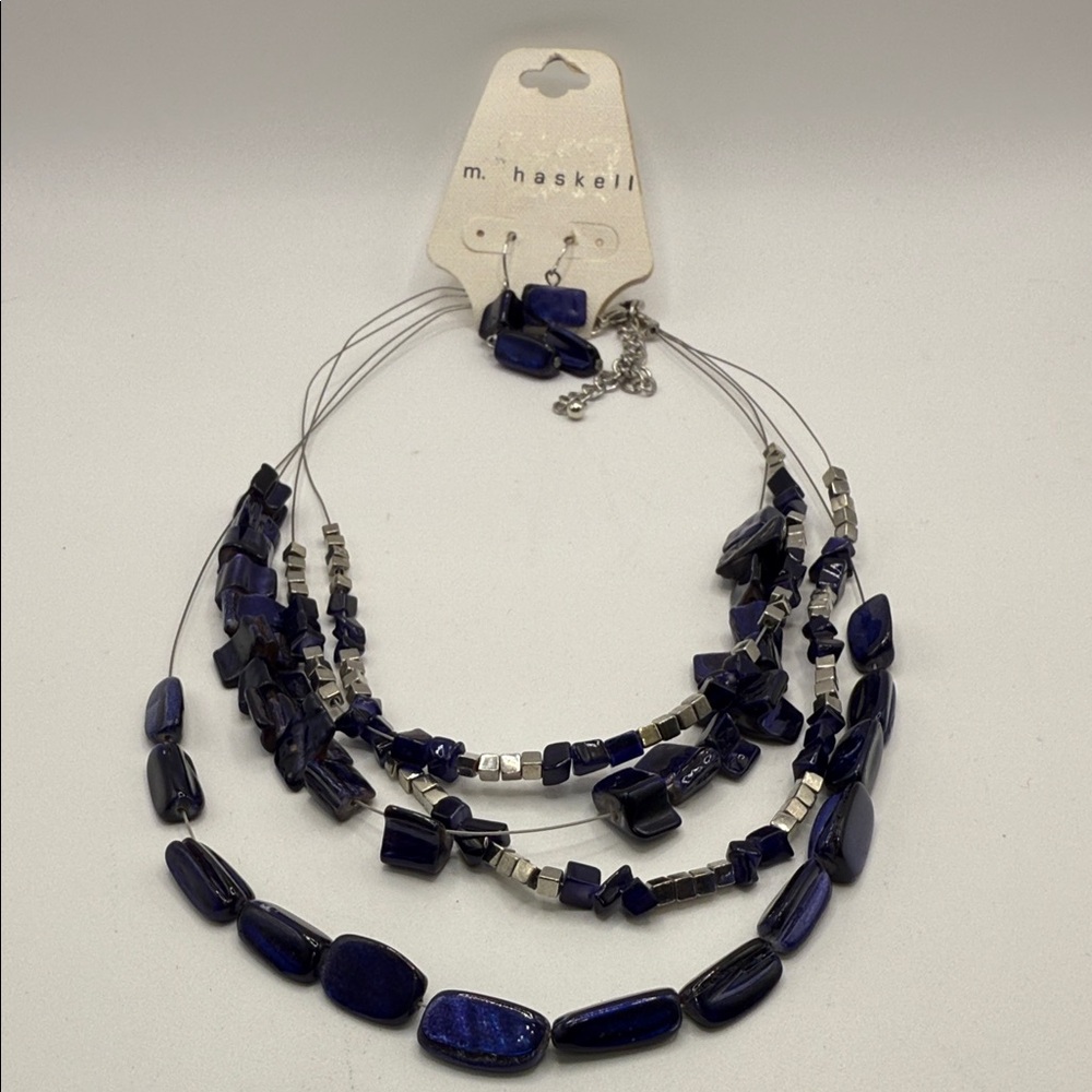 Elegant M. Haskell Blue and Silver Necklace